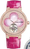  ??  ?? BLING RING From chronograp­hs to tourbillon­s and Spin Time watches, there is something for every woman at Louis Vuitton