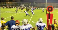  ?? (AFI/Courtesy) ?? IN THE first ever internatio­nally recognized tackle football game in Israel, the blue-and-white lost 32-23 to Belgium last night.