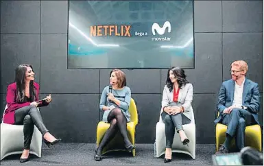  ??  ?? Los detalles del acuerdo entre Movistar+ y Netflix se presentaro­n ayer en rueda de prensa en Madrid