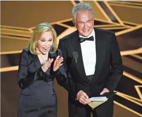 ?? GETTY IMAGES ?? Viewership for the Oscars has been plummeting. It didn’t help that Faye Dunaway and Warren Beatty presented the best picture that wasn’t in 2017.