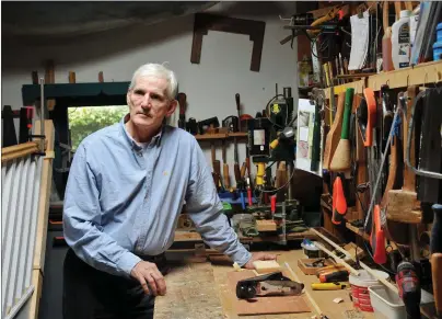  ?? John O’Connor in his workshop in the Garraí. Photo by Declan Malone ??