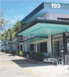  ??  ?? DIFFERENT STRATEGY: The distinctiv­e Pacific Cay motel is back on the market for $2.5 million after being passed in at auction.