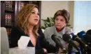  ??  ?? Lizzette Martinez, pictured with attorney Gloria Allred, was 17 when she was allegedly sexually victimized by Kelly. Photograph: Robyn Beck/AFP/Getty Images