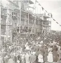  ??  ?? ● Ceremony outside Friars school during constructi­on