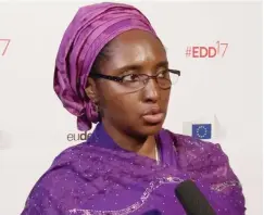  ??  ?? Minister of Finance, Hajia Zaynab Ahmed