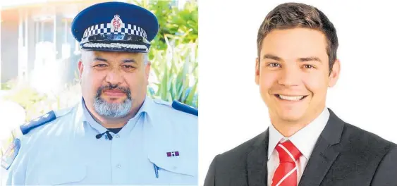  ?? Photo / NZ Police / Supplied ?? Far North Area Commander Inspector Riki Whiu and Kerikeri real estate agent Kevin Lloyd.