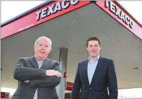  ??  ?? Gerard and Benjamin Marbach on the forecourt of new €4m Texaco.