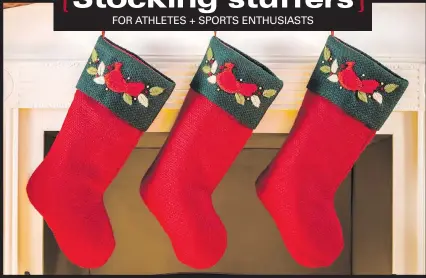  ??  ?? HOLIDAY SHOPPERS WHO HAVE A SPORTS-CRAZED SUPERFAN OR ACCOMPLISH­ED ATHLETE ON THEIR SHOPPING LIST MAY WANT TO CONSIDER THE RECIPIENT’S INTERESTS WHEN CHOOSING THEIR STOCKING STUFFERS.