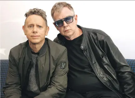  ?? JOHN CARUCCI/THE ASSOCIATED PRESS ?? Martin Gore, left, and Andy Fletcher of Depeche Mode are getting ready to hit the road for a 28-show North American tour in support of their new album. The tour starts in Salt Lake City in August with Canadian stops in Toronto, Montreal, Vancouver and...