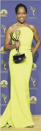  ??  ?? Regina King, who won an Emmy for Seven Seconds, wowed fans in a lime green gown.