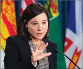  ?? ?? Alberta Environmen­t Minister Shannon Phillips speaks with the media during a news conference in Ottawa, Wednesday.