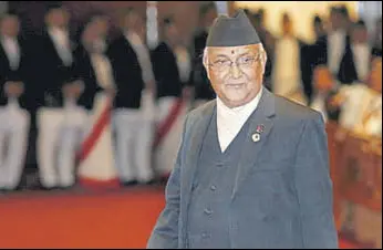  ?? REUTERS ?? KP Oli will be forced to be pragmatic in maintainin­g balance with India and China, an expert said.