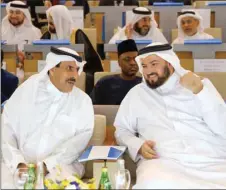  ??  ?? HE the Minister of Awqaf and Islamic Affairs Dr Ghaith bin Mubarak al- Kuwari with HE Sheikh Abdullah at the conference.