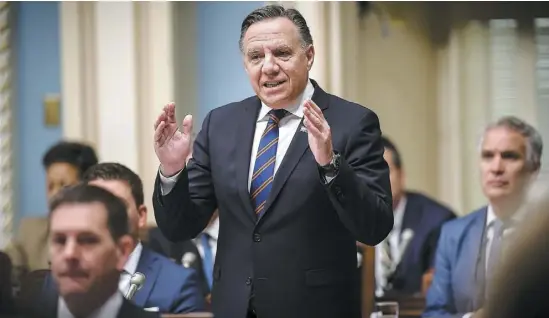  ?? PHOTO SIMON CLARK ?? Le premier ministre du Québec, François Legault, hier, lors de la période des questions à l’Assemblée nationale.