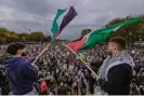  ?? Middle East Images/AFP/Getty Images ?? People a protest in support of Palestine in front of the White House in Washington DC on 20 October. Photograph: Ali Khaligh/