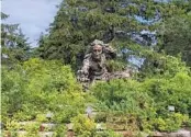  ?? JULIA RUBIN AP ?? A sculpture in the Chicago Botanic Garden honors Carolus Linneaus, who created botanical Latin and the rules to classify and name plants.