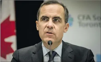  ?? Ian Willms/bloomberg ?? Mark Carney says Canadians are locking into mortgages, heeding warnings rate hikes are on horizon.