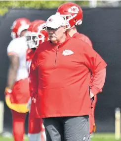  ??  ?? Chiefs head coach Andy Reid during a practice session.