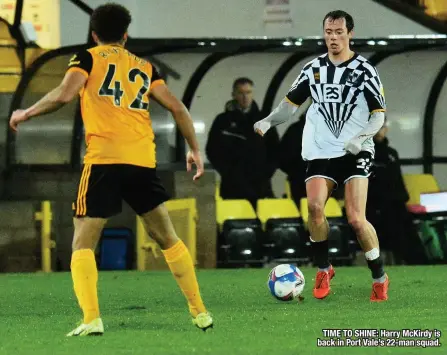  ??  ?? TIME TO SHINE: Harry Mckirdy is back in Port Vale’s 22-man squad.