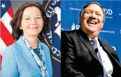  ?? ARCHIVO/REUTERS ?? Gina Haspel, con polémico pasado, sustituirá en la CIA al ahora nuevo jefe de la diplomacia de EU.