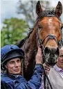  ?? ?? HANDy Ryan Moore after winning on United Nations