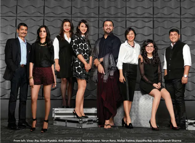  ??  ?? From left: Vinay Jha, Avani Purohit, Ami Unnikrishn­an, Suchita Kapur, Varun Rana, Nishat Fatima, Vasudha Rai, and Sudhansh Sharma