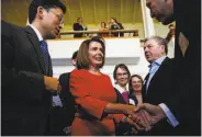  ?? Gabrielle Lurie / The Chronicle ?? House Minority Leader Nancy Pelosi told backers at an S.F. event that “Dreamers” remain a priority.