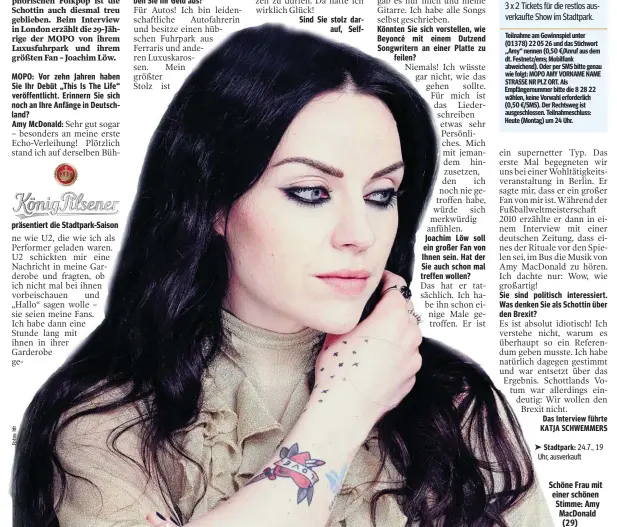  ??  ?? Schöne Frau mit einer schönen Stimme: Amy MacDonald (29)