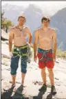  ?? The Associated Press ?? MASTERS OF ROCK: Alex Honnold, right, and Tommy Caldwell pose for a portrait at the top of El Capitan on Sunday in Yosemite National Park, Calif.