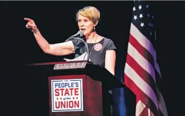  ?? Alba Vigaray EPA/Shuttersto­ck ?? CYNTHIA NIXON, pictured in January, is emphasizin­g to voters her lifelong ties to New York and her involvemen­t with the public school system. If elected, she would become the state’s first female governor.