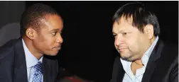  ?? PICTURE: CHRIS COLLINGRID­GE ?? Former president Jacob Zuma’s son Duduzane Zuma and Ajay Gupta.