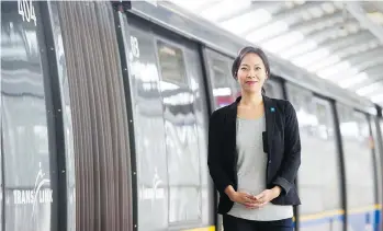  ?? GERRY KAHRMANN ?? TransLink project manager Eve Hou says part of the new mobility program will involve students, including hiring university sustainabi­lity scholars as part of a pilot research project.