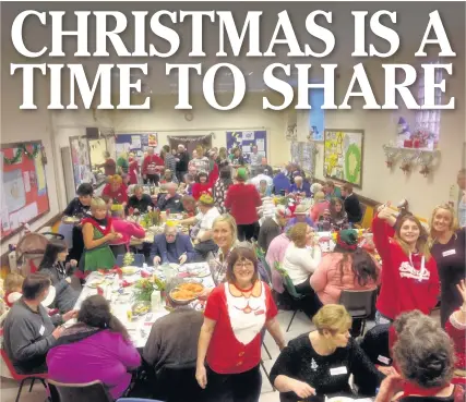  ??  ?? A previous Christmas lunch at St Fagan’s Community Hall in Trecynon