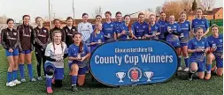  ?? ?? Gotheringt­on Jaguars with the County Cup after victory in the final