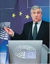  ??  ?? Autoridad. El presidente del Parlamento Europeo, Antonio Tajani.