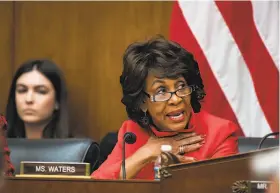  ?? Bill Clark / CQ-Roll Call 2017 ?? Rep. Maxine Waters of Los Angeles would be in line to take over the House Financial Services Committee if Democrats gain control of the House.