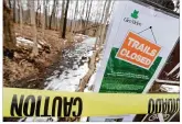  ?? MARSHALL GORBY
/ STAFF ?? The trails at Glen Helen are closed as some narrow trails have been widened by as much as 4 feet inrecent days due to people avoiding mud, says an official.
