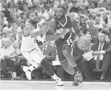  ?? DAVID RICHARD, USA TODAY SPORTS ?? Lance Stephenson, right, driving vs. Kyrie Irving, aims to help the Pacers rally vs. the Cavaliers.