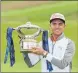  ??  ?? WINNER: Rickie Fowler with last year’s Scottish Open trophy at Gullane