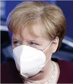  ??  ?? Peace maker... Angela Merkel warned Mr Macron French boats would have no access to British fishing grounds in a no- deal Brexit