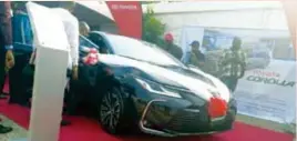  ?? ?? New generation Corolla unveiled at the just concluded Abuja Motorfair