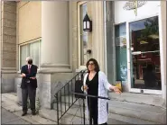  ?? MEDIANEWS GROUP FILE PHOTO ?? April Barkasi, the owner of The Mercury building at King and Hanover streets, one of the Pottstown projects receiving a state grant in December.