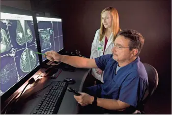  ?? Floyd Medical center ?? Dr. Max Hulsey, radiologis­t, Rome Radiology, and Alisha Green, NP breast health provider, The Breast Center at Floyd.