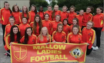  ??  ?? The Mallow girls squad of footballer­s who participat­ed in Féile Peile na nÓg