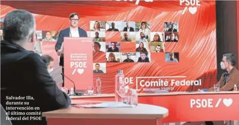  ?? EFE ?? (31-33)
(30-35)
Salvador Illa, durante su intervenci­ón en el último comité federal del PSOE