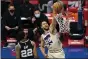  ?? THE ASSOCIATED PRESS FILE ?? Sixers guard Ben Simmons, right, offered his two cents Saturday when asked about the ongoing controvers­y of the workout facilities at respective NCAA men’s and women’s tournament bubbles.