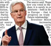  ??  ?? STANDING
FIRM: The EU’s chief negotiator Michel Barnier