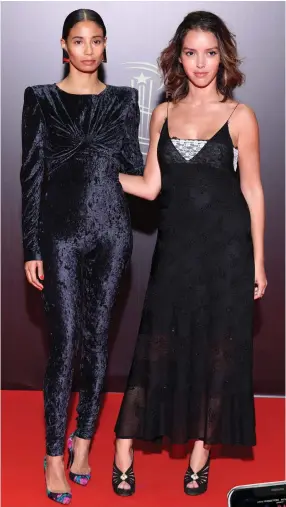 Hajiba Fahmy, Lyna Khoudri pose on the red carpet in Marrakech