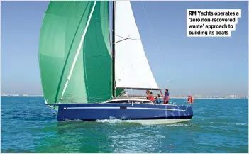  ?? ?? RM Yachts operates a ‘zero non-recovered waste’ approach to building its boats