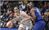  ?? JESSICA HILL — THE ASSOCIATED PRESS ?? Liberty forward Breanna Stewart, left, was named WNBA MVP after averaging 23points and 9.3rebounds per game.